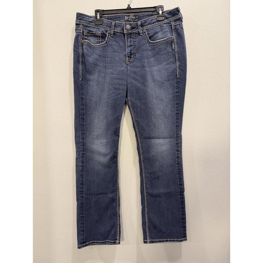 Y2K Silver Brand Lola Straight Low Rise Bootcut Denim Jeans, Size 14
